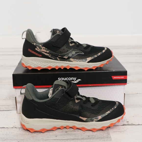 Saucony Boy's Peregrine 11 Shield A/C in Olive/Camo Size 5 (Big Kid) New - Picture 4 of 8